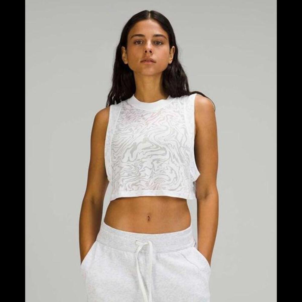 Lululemon All Yours Crop Tank Top *Veil White in Size 8